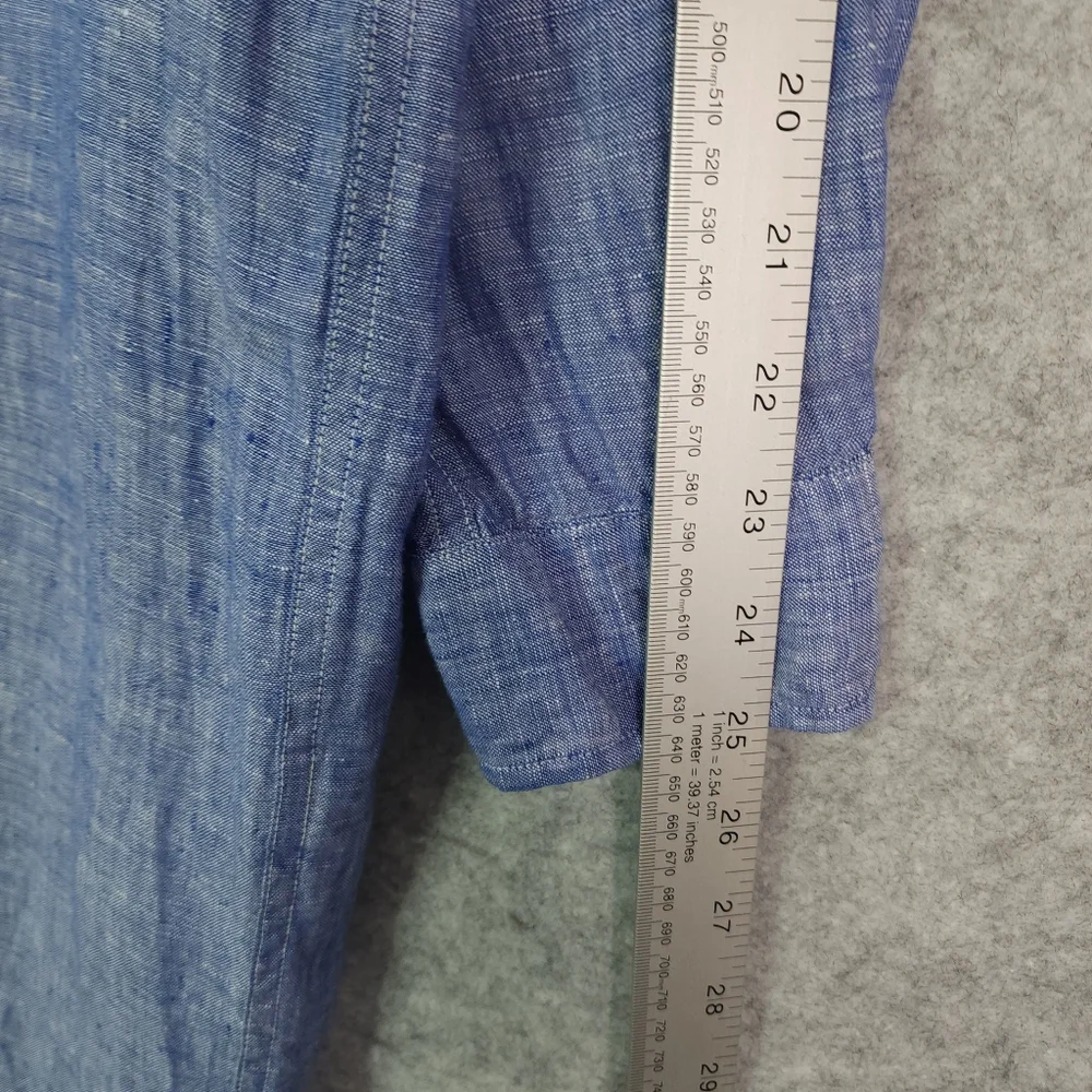 Frank & Eileen Rory Famous Blue Lived-in Linen Maxi Dress - Picture 9 of 10